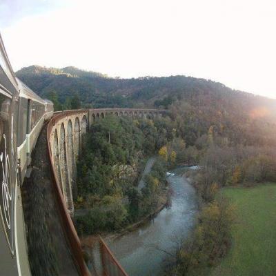 Vue du viaduc de Chamborigaud via le train Cévenole 