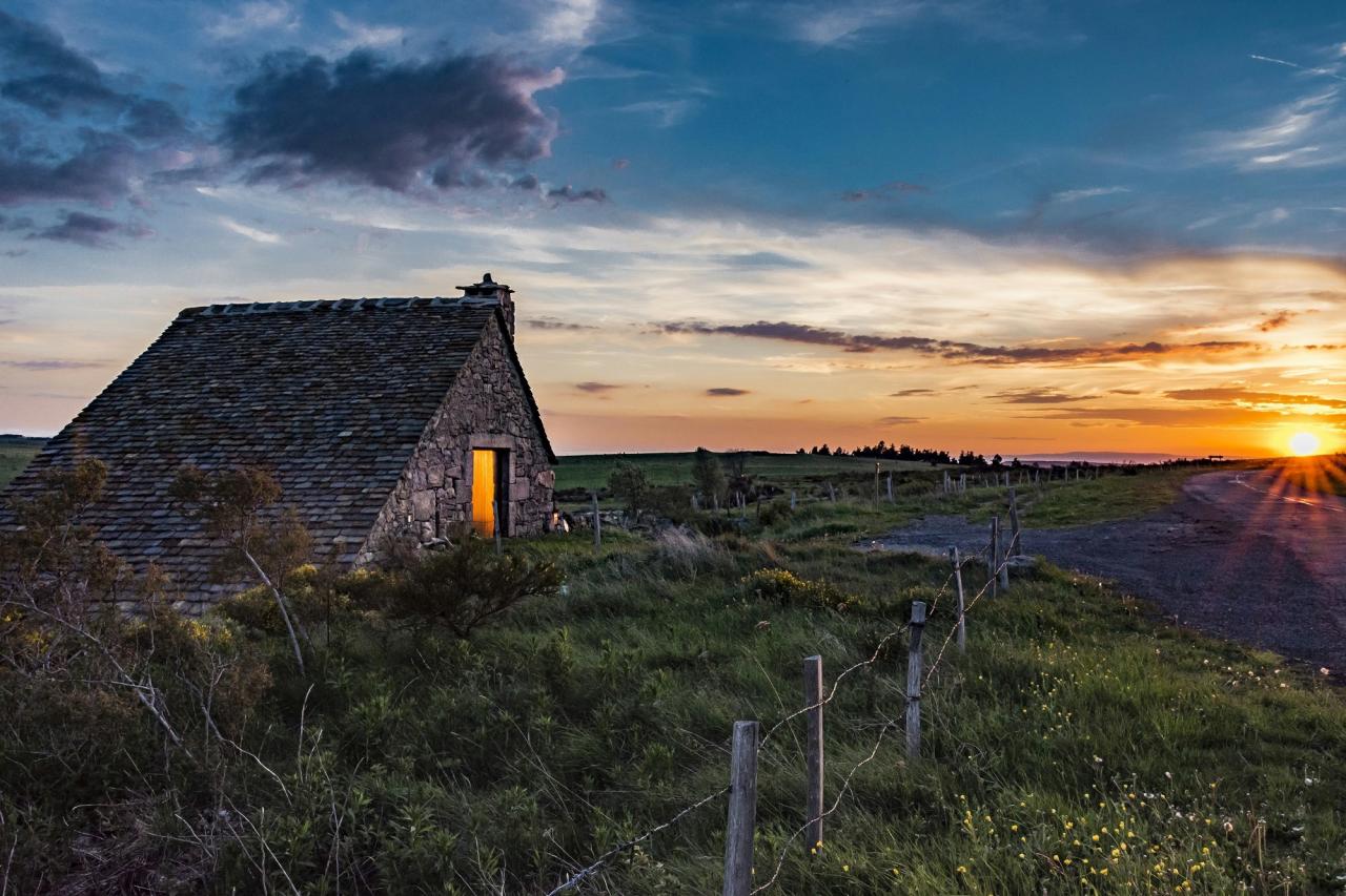 Coucher de soleil au col du Finiels